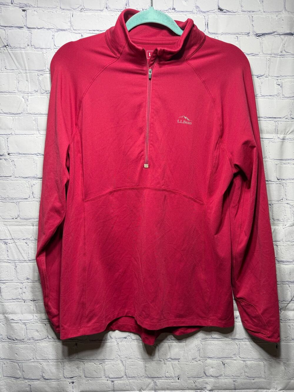 L.L.Bean Womens 1/4 Zip Long Sleeve Pullover Stretch Sz L Outdoor Casual